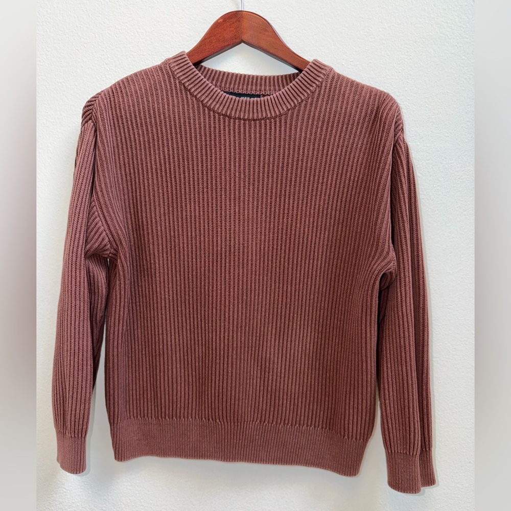 ZARA Ribbed Knit Sweater | Mauve Brown | Kids 11–12 (Fits XS/S) Long sleeve